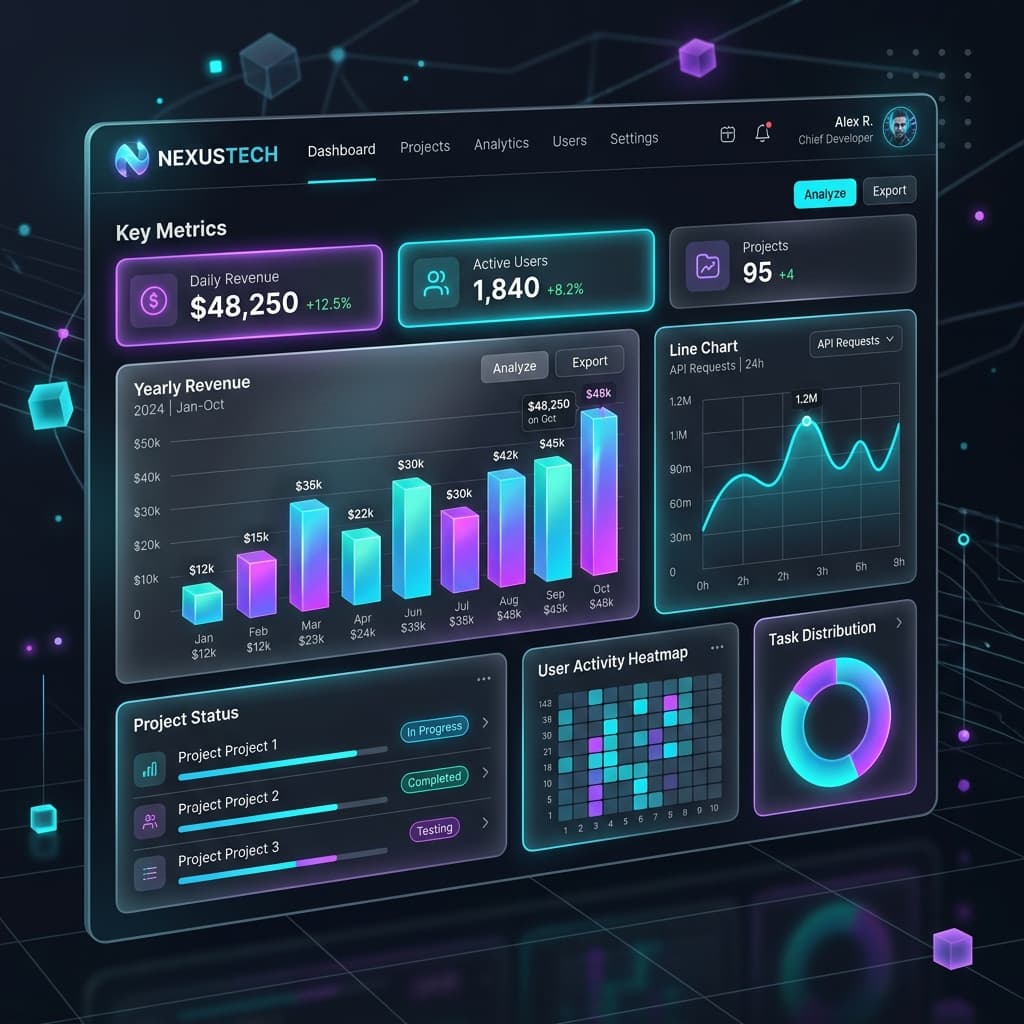 Premium SaaS Dashboard Mockup